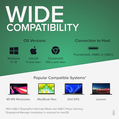 Plugable USB C Triple Display Docking Station | 100W PD, 3x HDMI (1x 4K 30Hz, 2x 1080p 60Hz), 6x USB 5Gbps Ports | Windows, macOS, ChromeOS Compatible - Enhance Productivity with Multi-Monitor Support