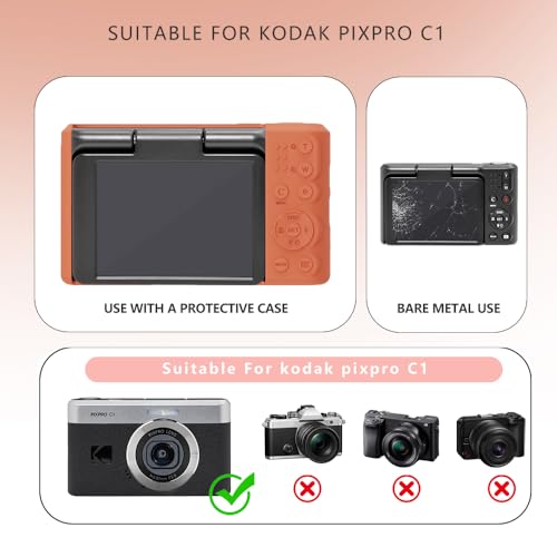 Silicone Case for Kodak pixpro C1 Digital Camera with 2PCS Screen Protector and Lanyard- Khaki - color: khaki