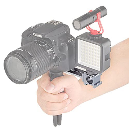 Triple Cold Shoe Mount Extension Bar Bracket with 1/4 Adapter for Zhiyun Smooth 4 DJI Osmo Pocket Osmo Mobile 3 Feiyutech Vimble 2 3-Axis Gimbal Accessories