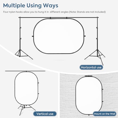 3x5ft/100x150cm Backdrop for Photography, Double Sided White Screen and Black Screen, 2 in 1 Collapsible and Reversible Background for Photography, YouTube Videos,and Live Streaming - color: Black White
