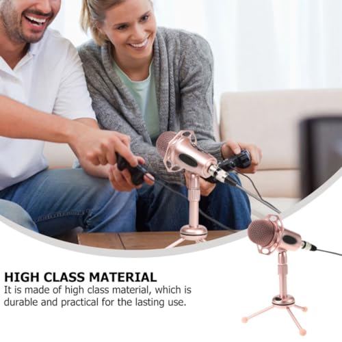 Desktop Chat with Stable to Height Microphone Kit and Adjustable Pedestal Alloy Stand Voice, Easy Use Accessory for Game Live Streaming Computer