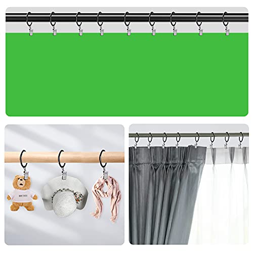 FUDESY Backdrop Clips Clamps - 14 Packs, Include 4 Heavy Duty Spring Clamps, 6 Curtain Clips Backdrop Rings, 4 Background Clips Holder for Photography Backdrop Stand, Photo Studio