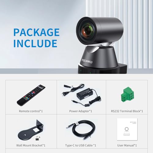 FEELWORLD 4K12X 4K PTZ Camera USB HDMI POE 12X Optical Pan Tilt Zoom, AI Auto Tracking Focus IP Remote Control for Live Streaming Church Video Conference Teaching