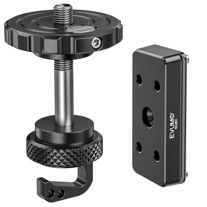 EVUMO Ball Head Conversion Kit for BOG DeathGrip Tripod, 6061-T6 Aluminum Ball Head Converter Adapter and Arca Swiss Saddle Mount Plate Complete Kit Combo for BOG Shooting Tripod - color: Black