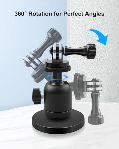 Magnetic Phone & Action Camera Mount with Heavy-Duty Magnet, Fence & Metal Surface Camera Holder Compatible with GoPro Mevo Start iPhone Insta360, Sports Recording Mount for Baseball Softball Tennis