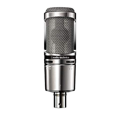 Audio-Technica AT2020USB+V Limited Edition Cardioid Condenser USB Microphone - color: Chrome, style: AT2020USB+