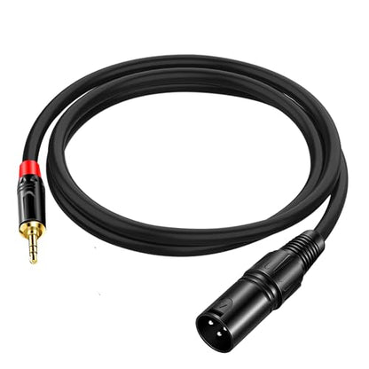 XLR to 3.5mm Adapter Cable, 3-pin XLR Male to .3.5mm (1/8 inch) Stereo Microphone Cable Connector (3FT) Black - color: XLR Male to 3.5MM Cable