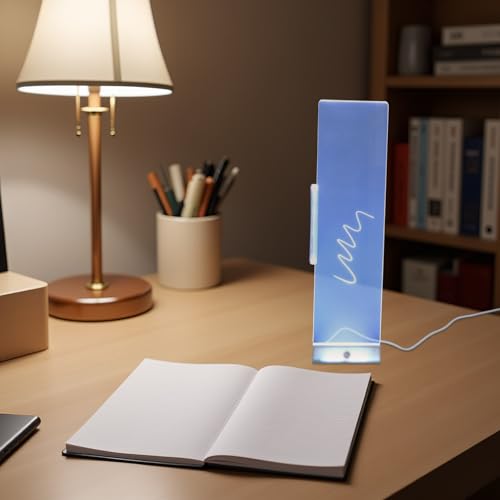 MAGICLULU Computer Monitor Memo Board LED Light-up Screen Message Panel White Right Side Desktop Memo Holder Office Workspace Organizer