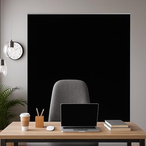 Retractable Backdrop Stand 60"x90" – Premium Plastic Adjustable Banner Frame, Lightweight Foldable Display Stand with Carry Bag for Photography, Trade Shows, Events – 4 Colors (Black / White / Green / Gray) (BLACK) - color: BLACK