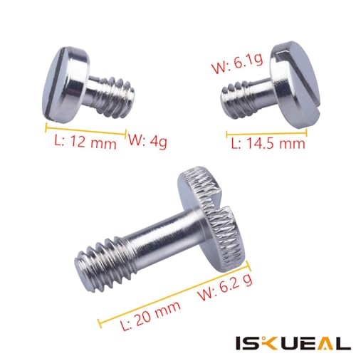 Xwell 1/4''-20 Slotted Screw, for Quick Release (QR) Plate or Camera Tripod Monopod (15 Pcs)