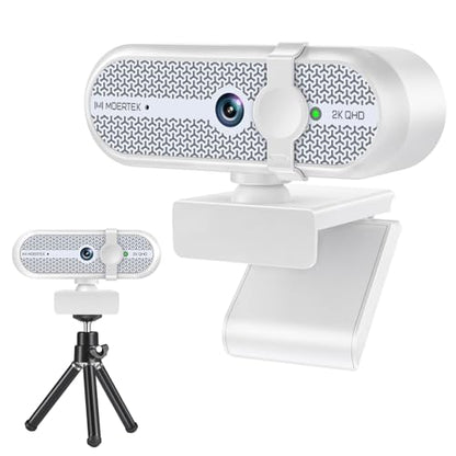2K Webcam for PC, Webcam with Microphone and Tripod, Auto Light Correction, USB Camera Plug and Play, 90° Wide FOV, Privacy Cover, Works with Skype, Zoom, Meet, Teams, PC, Laptop, Mac, Tablet - style: 2K Webcam with Tripod and Mic