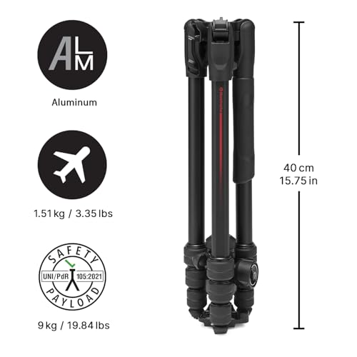 Manfrotto Befree Advanced AS, Camera Tripod, Twist Lock, Compatible with Arca-Swiss, Portableand Compact, Alumiium, Travel Tripod Kit, Ball Head, for DSLR, Mirrorless, Camera Accessories - style: Befree Adv Arca-Swiss Twist Alu