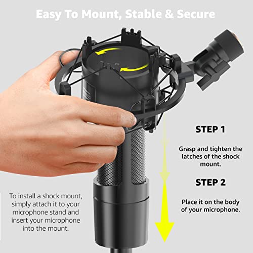 IXTECH Microphone Shock Mount - Noise Isolation, Anti Vibration for 48-51mm Condenser Mic