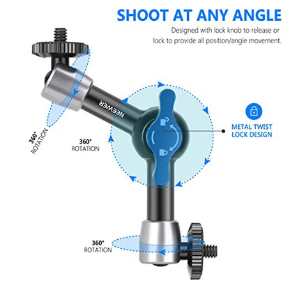 NEEWER 5.9"/15cm Adjustable Friction Magic Arm with 1/4" Screw on Both Ends, Compatible with SmallRig Cage, Flash/LED Light/Microphone/Monitor/SuperClip, Max Load 4.4lb/2kg, ST15 - style: 5.9"/15cm