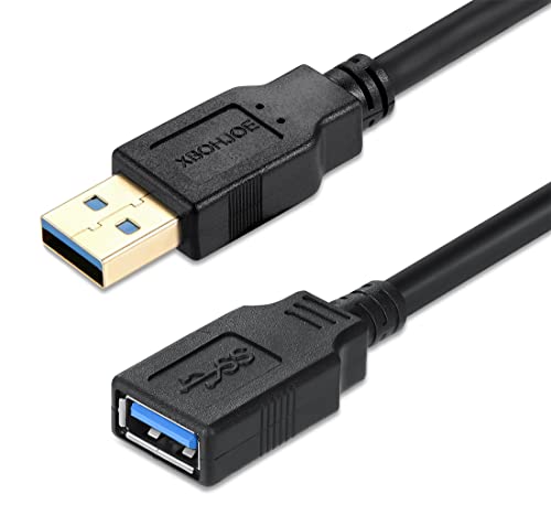 XBOHJOE USB 3.0 Extension Cable 1.5FT High Speed 3.0 USB Extender Cord Type A Male to Female Data Transfer 5Gbps for Mouse Extender Cable Keyboard Extension Cord etc(1.5FT Black) - size: 1.5 ft