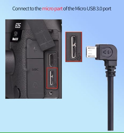 RS Multi-Camera Control Cable(USB-C to Micro), Right Angle, for DJI RS4 Pro RS4 RS3 Pro RS3 Mini RSC2 RS2 Gimbal Stabilizer, for SONY a7m2 a9 for CANON 5d4 5dsr NIKON Panasonic Fujifilm Camera - size: UP