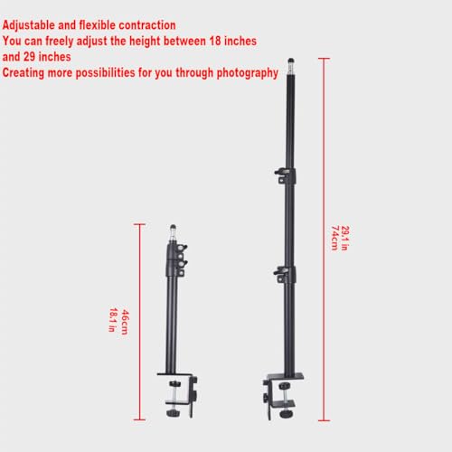Camera Desk Mount Table Stand - Height & Angle Adjustable Light Stand 360° Rotation, Lightweight Aluminum for Live Streaming, Video Conferencing | Ideal for Content Creators, Photographers