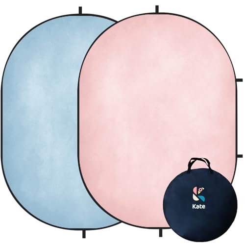 Kate 5x6.5ft(1.5x2m) Collapsible Backdrop Pink Blue Texture Pop up Backgrounds Collapsible Photography Photoshoot Prop