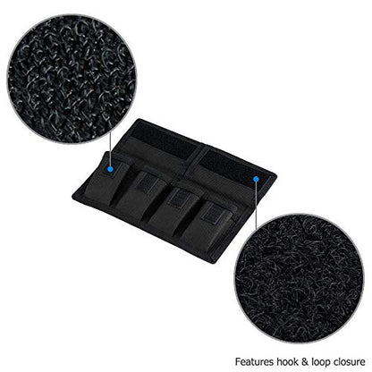 Camera Battery Pouch Holder Case for 4 PCS Sony NP-F550 NP-FW50 NP-FZ100 NP-BX1 Canon LP-E6 LP-E8 LP-E10 LP-E12 LP-E17 Fuji NP-W126 Nikon EN-EL14 EN-EL15 with Zipped Pocket to Store SD TF XQD CF Cards - size: 4 Slot+2 Zippered Pockets