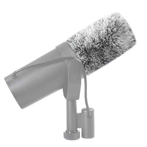 LEFXMOPHY SM7B Windscreen Replacement for Shure SM7B SM7dB Vocal Microphone Pop Filter, Grey Furry Wind Muff Deadcat Cover - color: GREY