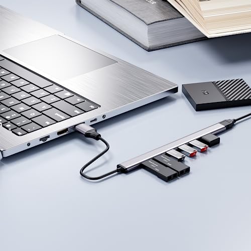 USB 3.0 hub, SNLLMZI Aluminium USB 3.0 7 Port Hub Expander,Ultra Slim Portable Data Hub for MacBook, Laptop, PC, Mac Pro, Mac mini, iMac, Surface Pro and More