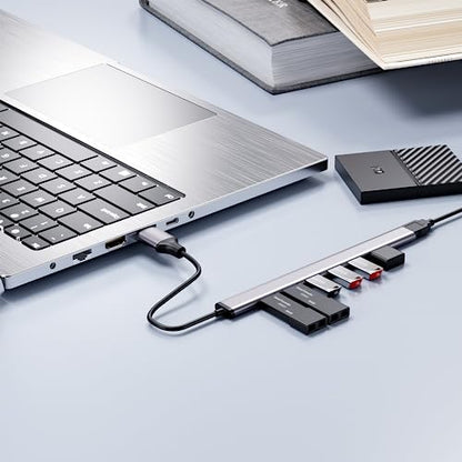 USB 3.0 hub, SNLLMZI Aluminium USB 3.0 7 Port Hub Expander,Ultra Slim Portable Data Hub for MacBook, Laptop, PC, Mac Pro, Mac mini, iMac, Surface Pro and More