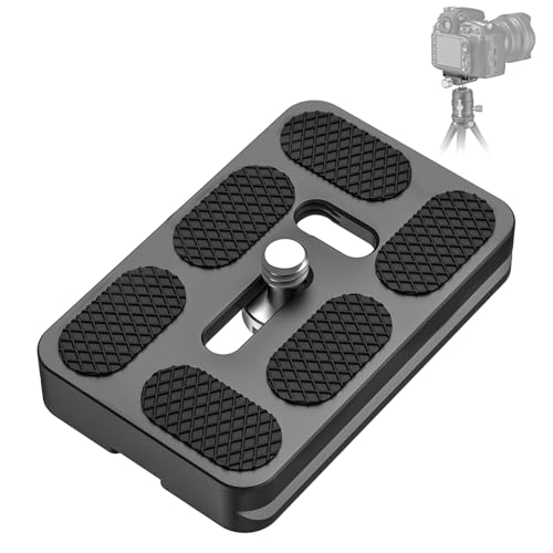 CAVIX PU-60 Aluminum Alloy Universal Arca-Swiss Quick Release Plate– Includes 1/4″-20 Screw, Compact & Lightweight (37g) for DSLR/Mirrorless, Tripods, Monopod, Gimbals & Ball Head - size: 60mm
