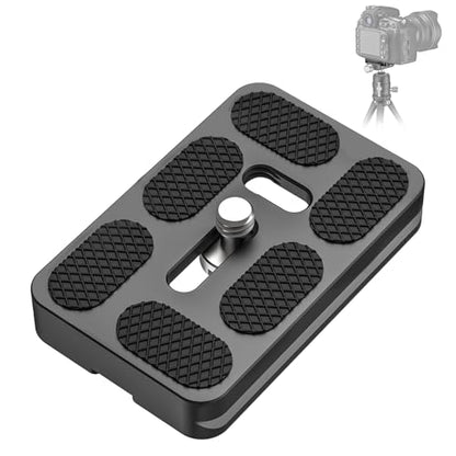 CAVIX PU-60 Aluminum Alloy Universal Arca-Swiss Quick Release Plate– Includes 1/4″-20 Screw, Compact & Lightweight (37g) for DSLR/Mirrorless, Tripods, Monopod, Gimbals & Ball Head - size: 60mm