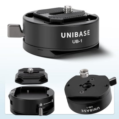Unibase Arca Type Quick Release Plate Kit, Quick Switch Auto Lock Square QR Camera Mount Plate Compatible with Peak Design Capture Camera Clip DJI Ronin RS3 Pro, 1/4" 3/8" Thread for Tripod Slider