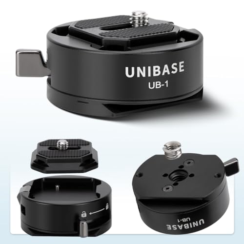 Unibase Arca Type Quick Release Plate Kit, Quick Switch Auto Lock Square QR Camera Mount Plate Compatible with Peak Design Capture Camera Clip DJI Ronin RS3 Pro, 1/4" 3/8" Thread for Tripod Slider