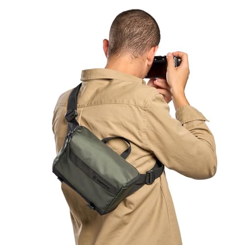 Manfrotto Street Belt Bag, Waist Bag, for Mirrorless Camera, Vlogging Kit, Shoulder Camera Case, Photography Accessories for Content Creator, Colour Green - size: 22 x 14 x 7 cm