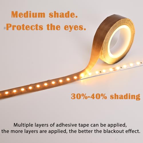 Light Dimming Tape 2 PCS 0.59inx29ft Led Light Strip Masking Tape Lighting Soften Cover Sticker, Coffee-Colored
