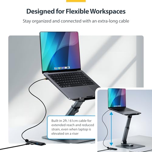 StarTech 4-Port USB-C Hub 5Gbps with 4X USB-A, 2ft Cable (H5C4A-USB-HUB-2) - size: 2 ft, style: USB-C