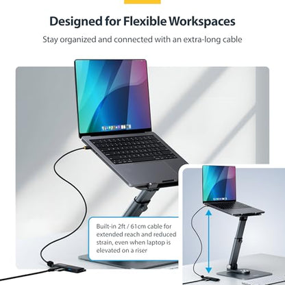 StarTech 4-Port USB-C Hub 5Gbps with 4X USB-A, 2ft Cable (H5C4A-USB-HUB-2) - size: 2 ft, style: USB-C