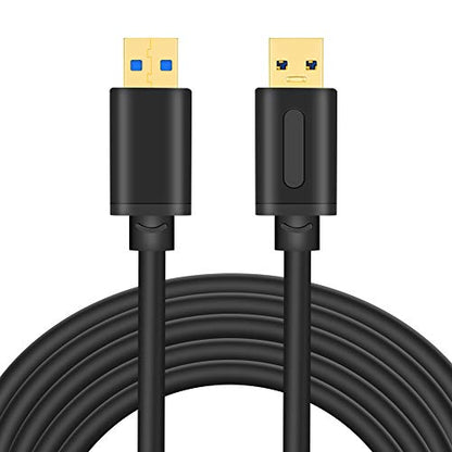 Tan QY USB 3.0 A to A Male Cable 6Ft, USB Male to Male Cable Double End USB Cord Compatible with Hard Drive Enclosures, DVD Player, Laptop(6Ft) - color: 6Ft
