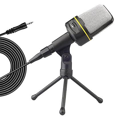 SF-920 Professional Condenser Microphone 3.5mm Corded Studio Capacitive Mic with Tripod Stand for PC Desktop Computer Gaming Condenser Microphone with Adjustable Holder