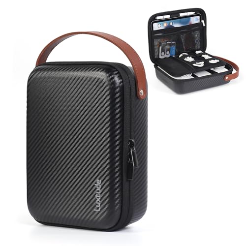 Luxtude Electronics Organizer Travel Case for Chargers and Cords, Hard Case for Electronics, Portable Tech Bag, Travel Essentials for Chargers/Mouse/USB Drives/SD Cards, Tech Gifts - color: Black Single, size: Small