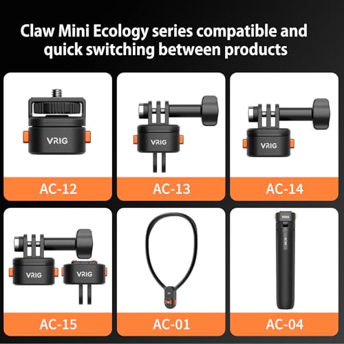 VRIG Claw Mini Quick Release Plate Tripod QR Camera Mount Adapter, Quick Setup Kit with 1/4'' Screw - size: 1/4 top cover