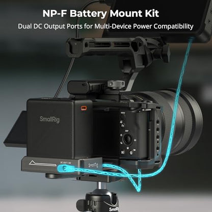 SmallRig NP-F Battery Plate with Quick Release Plate for Arca-Swiss, Dual DC Output ports, Compact & Foldable NP-F Battery Adapter Plate for DSLR Camera, Tripod, Compatible with NP-F970 Battery - 4696 - style: NP-F Battery Plate