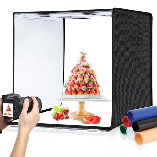 PULUZ Light Box Photography, 24x24 inch Large Photo Studio Light Box, Professional Dimmable Photo Booth with 120 LED Lights & 6 Backdrops for Jewelry and Food Items Product Photography - size: 24*24 Inch