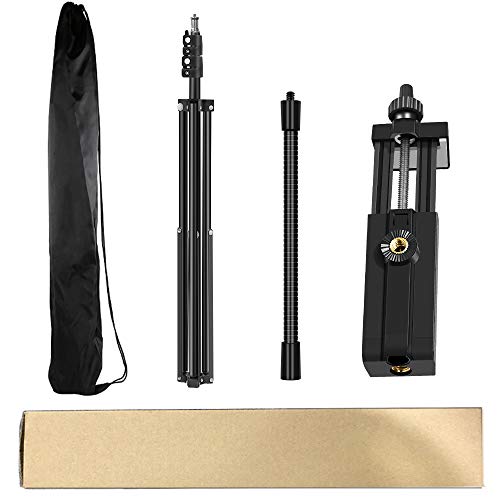 Cell Phone Tripod 27inch to 80inch Adjustable Phone Video Stand for iPhone & Camera Video Recording Vlogging/Streaming/Photography Rotatable Live Video Stand Compatible Mobile Phones