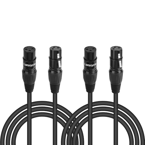 2-Pack Short XLR Mic Audio Extension Cables 0.6 Feet, 3-Pin XLR Female to Female Microphone Connector Extender Cord, Hi-Fi Sound for Speaker, Recording Studio, Mic Mixer, Audio Interface, Amplifier - color: XLR Female to Female, size: 0.6 Feet