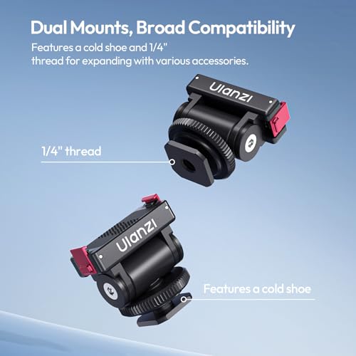 ULANZI OA27 Magnetic Cold Shoe Adapter, Adapter Mount Compatible with DJI OSMO Action 6 & OSMO Nano Xtra Muse, Magnetic Quick Release with 180° Tilt, Cold Shoe + 1/4”-20 Thread, All-Metal Mini Rig