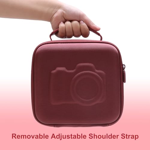 L LTGEM Camera Case Compatible with KODAK PIXPRO AZ425 / AZ255 Digital Camera and Accessories, with 2 Dividers and Shoulder Strap, Red - color: Red