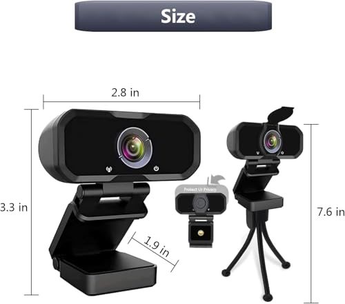 Webcam 1080p HD Computer Switch 2 Camera - Microphone Laptop USB PC Webcam with Tripod Stand, 110 Degree Live Streaming Widescreen Recording Pro Video Web Camera for Calling, Conferencing