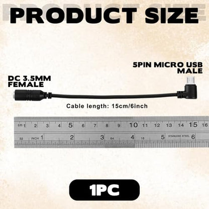Micro USB to 3.5mm Jack Audio Adapter Cable Black Micro USB to 3.5 Female Audio Elbow Adapters Cable for Mic Microphone Convert Adapter Headphone Camera