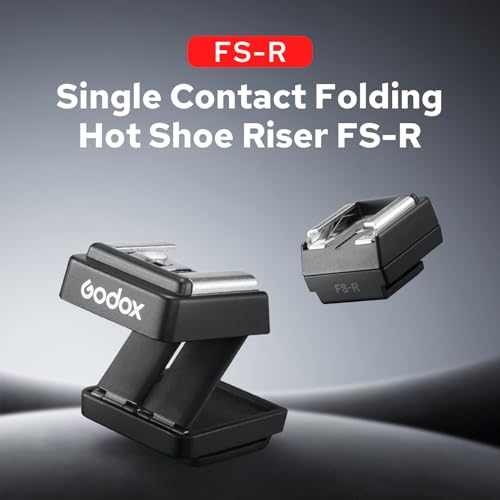 Godox FS-R Single Contact Folding Hot Shoe Riser, HotShoe Extender Mount Adapter Compatible with iM30, iM20, iM22 for Flexible Flash Positioning