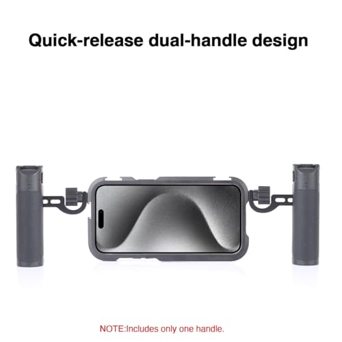 Phone Cage Video Rig for iPhone 15 Pro MAX, Single Handheld Phone Cage Kit, Phone Stabilizer for Video Recording