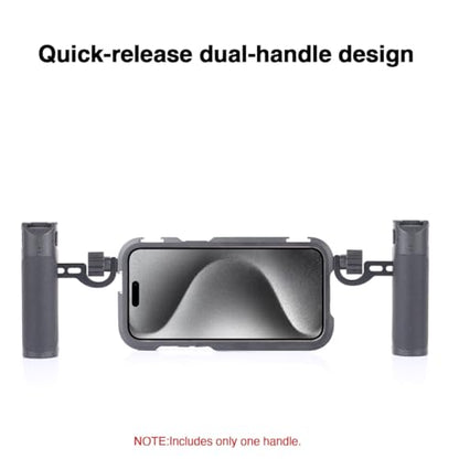 Phone Cage Video Rig for iPhone 15 Pro MAX, Single Handheld Phone Cage Kit, Phone Stabilizer for Video Recording