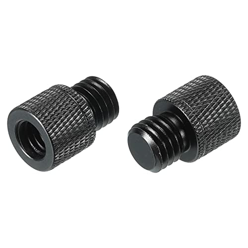 MECCANIXITY Mic Stand Adapter 3/8 Female to M12 Male Camera Screw Thread Adapter for Microphone Tripod Stand Black 2 Pack - size: M12
